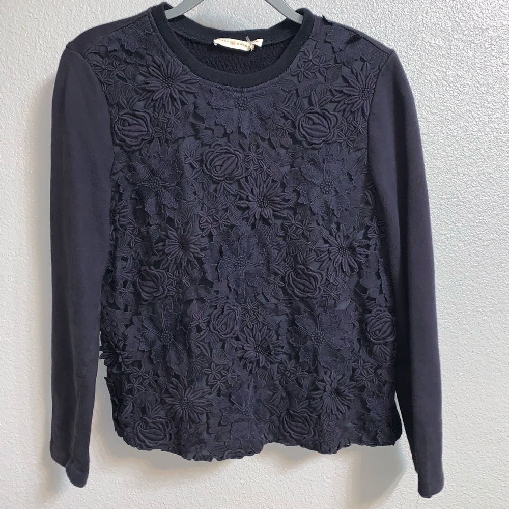 Tory Burch Crewneck Floral Sweatshirt